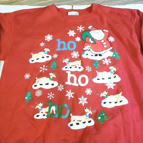 Vintage Tultex Red Ho Ho Ho Christmas Sweater made in usa Extra Large XL - Picture 2 of 6